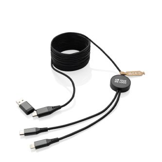 Câble de charge 4 en 1 de 3 mètres en matériaux recyclés