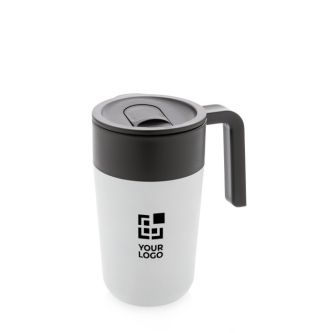 Tasse en plastique recyclé et métal avec zone d'impression