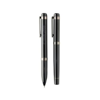 Set d’écriture stylo bille et roller en métal Swiss Peak, encre bleue