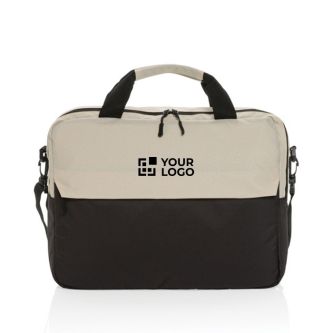 Sacoche en RPET pour PC 15,6” avec poches intérieures couleur bleu avec zone d'impression