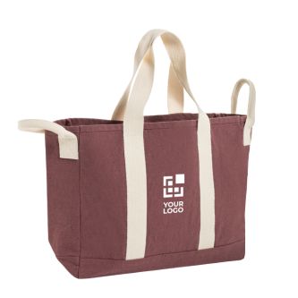 Sac de plage en toile recyclée avec finition lavée 400 g/m²