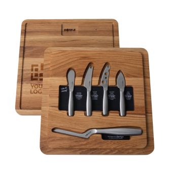 Set de fromages avec planche en chêne européen Boska 29 x 29 cm