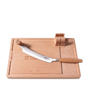 Coupe-fromage avec planche EN BOIS et couteau amovible Boska