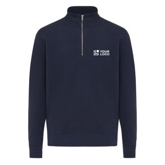 Pull demi‑zip en coton recyclé 300 g/m² Iqoniq Elgon 