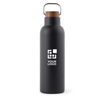 Thermos en inox recyclé à poignée et bouchon en bois 800ml