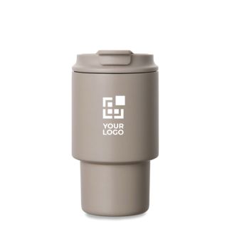 Tasse à emporter en acier recyclé avec couvercle rabattable 350 ml