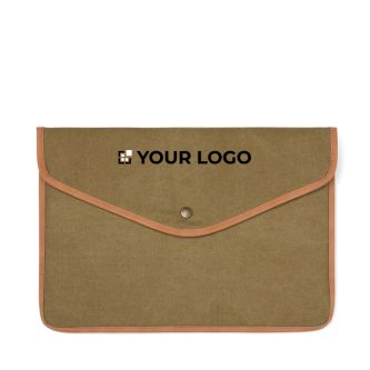 Housse ordinateur portable en toile recyclée avec bords colorés 14”