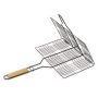 Grille rectangulaire avec poignée en bois pratique pour barbecue