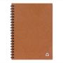 Carnet à spirale en cuir recyclé avec pages lignées FSC