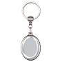 Porte-clés ovale en métal avec marquage sur les deux faces