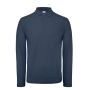 Polo pour homme à manches longues en coton 180 g/m² B&C couleur bleu marine