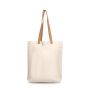 Sac en coton avec poignées en cuir synthétique résistantes 180 g/m²