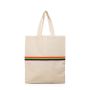 Sac en coton naturel avec bande multicolore et poignées 180 g/m²