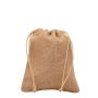 Petit sac en jute couleur naturelle avec deux cordons de nœuds