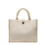 Sac en coton et jute avec bouton de fermeture et poignées 310 g/m²