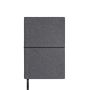 Carnet en cuir recyclé avec élastique A5 feuilles à pointillés couleur gris foncé