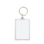 Porte-clés rectangulaire ouverture facile et papier inséré d'un côté couleur translucide