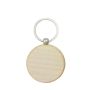 Porte-clés en bois de forme ronde avec grande zone de gravure