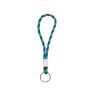 Porte-clés de type lanyard en terlenka ajustable avec anneau en métal couleur turquoise
