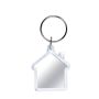 Porte-clés en forme de maison avec insertion de papier à deux faces couleur transparent
