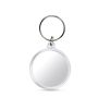 Porte-clés avec forme ronde et couverture avec papier personnalisable couleur transparent