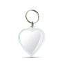Porte-clés en forme de cœur avec insertion de papier sur deux faces couleur transparent