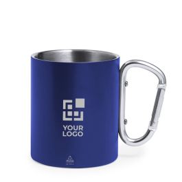 Tasse à Café Camping Fox Outdoor – Acier Inoxydable 220 Ml Avec Mousqueton, NEUF