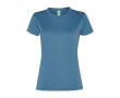 T-shirt femme en polyester recyclé 100 g/m² Roly Direct Slam couleur bleu bondi