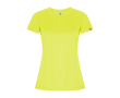 T-shirt en polyester recyclé pour femme 135 g/m² Roly Direct Imola couleur jaune fluorescent