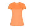 T-shirt en polyester recyclé pour femme 135 g/m² Roly Direct Imola couleur orange fluorescent