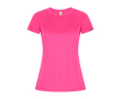 T-shirt en polyester recyclé pour femme 135 g/m² Roly Direct Imola couleur rose fluorescent