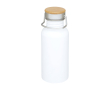 Gourde en acier inoxydable simple paroi avec bouchon en bambou 550 ml couleur blanc