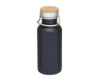 Gourde en acier inoxydable simple paroi avec bouchon en bambou 550 ml couleur noir