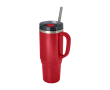 Grand gobelet avec une paille à double paroi 1,2 L couleur rouge
