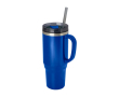 Grand gobelet avec une paille à double paroi 1,2 L couleur bleu roi