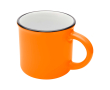 Tasse en céramique vintage avec bord noir 240 ml couleur orange