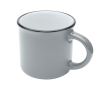 Tasse en céramique vintage avec bord noir 240 ml couleur gris