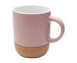 Mug en céramique avec finition mate et base en liège 300 ml couleur rose pastel