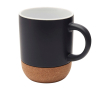 Mug en céramique avec finition mate et base en liège 300 ml couleur noir
