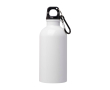 Gourde en acier inoxydable recyclé avec mousqueton 400ml couleur blanc