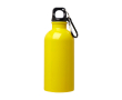 Gourde en acier inoxydable recyclé avec mousqueton 400ml couleur jaune