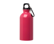 Gourde en acier inoxydable recyclé avec mousqueton 400ml couleur fuchsia