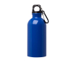Gourde en acier inoxydable recyclé avec mousqueton 400ml couleur bleu roi
