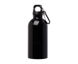 Gourde en acier inoxydable recyclé avec mousqueton 400ml couleur noir