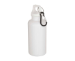 Bouteille en plastique recyclé avec mousqueton et bouchon à vis 400 ml couleur blanc