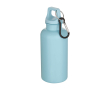 Bouteille en plastique recyclé avec mousqueton et bouchon à vis 400 ml couleur bleu ciel