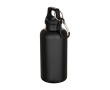 Bouteille en plastique recyclé avec mousqueton et bouchon à vis 400 ml couleur noir