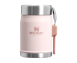 Thermos repas avec couverts et couvercle isolant à valve 400 ml couleur rose clair 