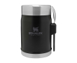 Thermos repas avec couverts et couvercle isolant à valve 400 ml couleur noir mat
