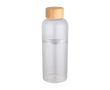 Gourde en verre borosilicaté à paroi simple, bouchon en bambou 650 ml couleur transparent
